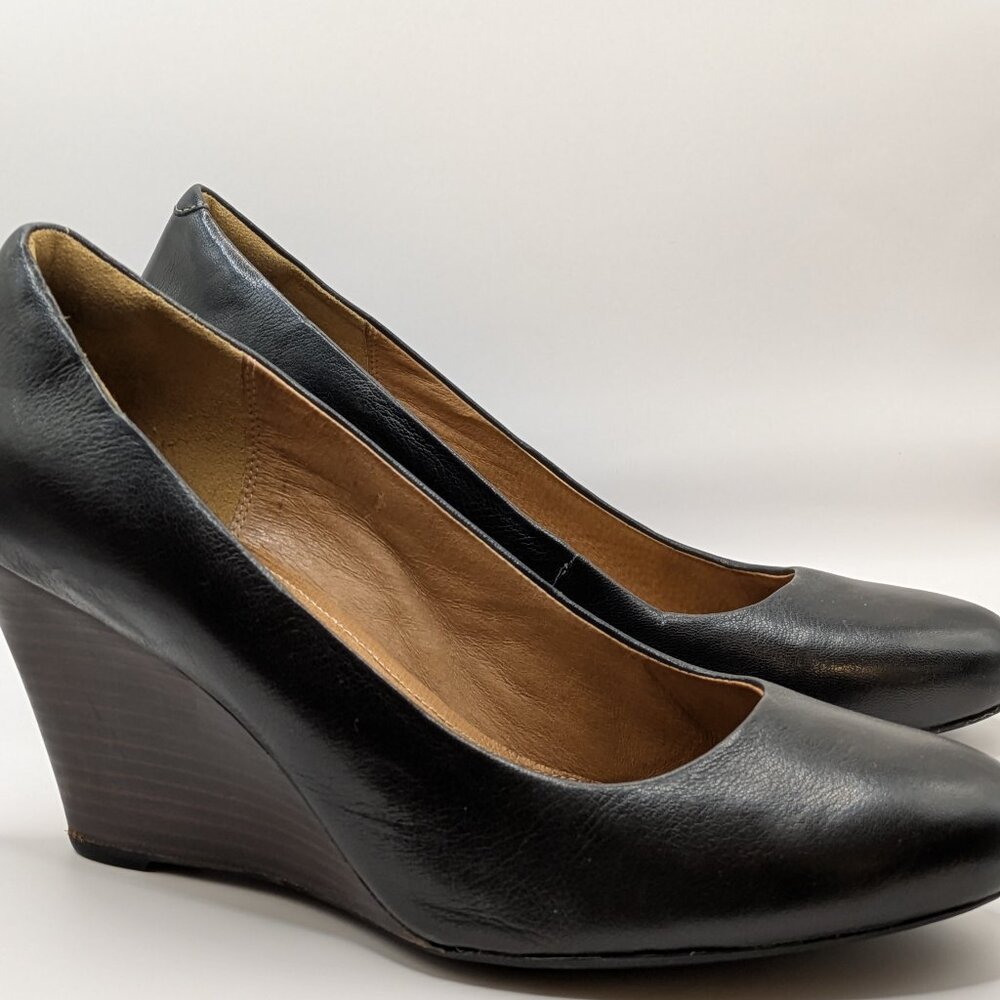 Clarks Black Wedge Heels